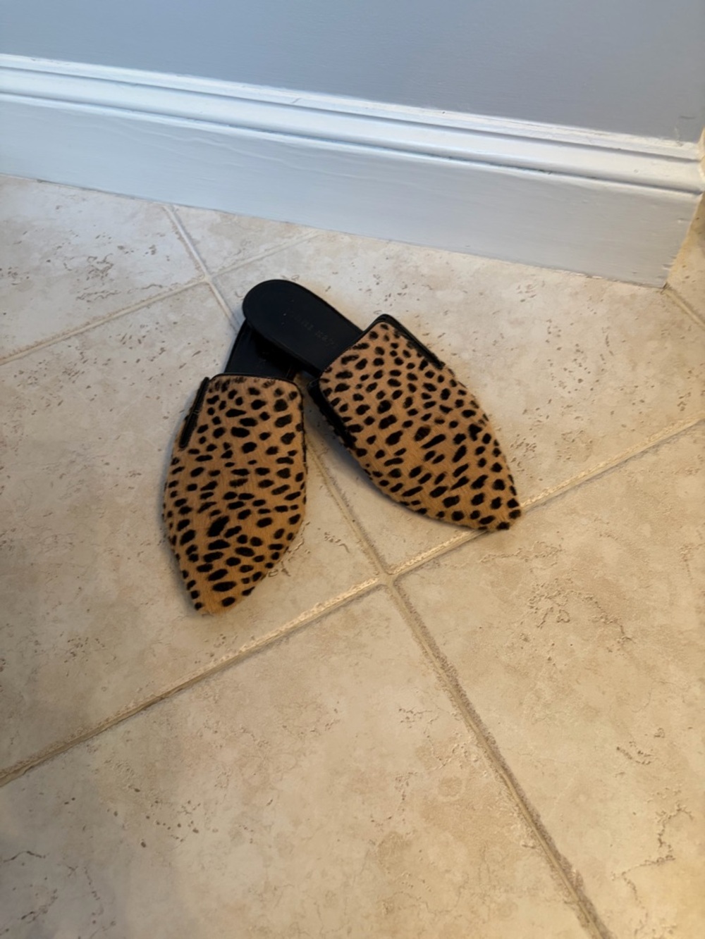 Jenni Kane Leopard Print Pointed Toe Slip-On Mules - Leopard